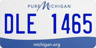 MI license plate DLE1465