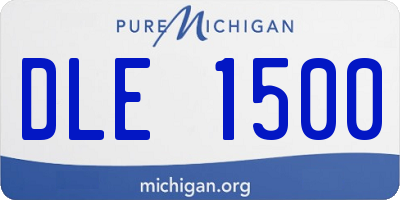 MI license plate DLE1500