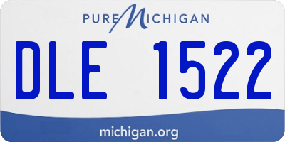 MI license plate DLE1522