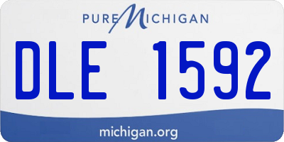 MI license plate DLE1592