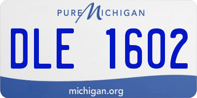 MI license plate DLE1602