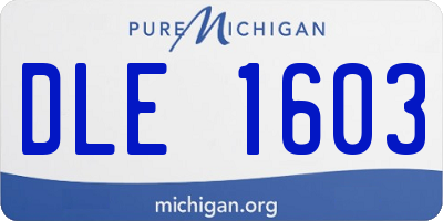 MI license plate DLE1603