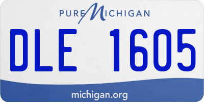 MI license plate DLE1605