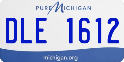 MI license plate DLE1612