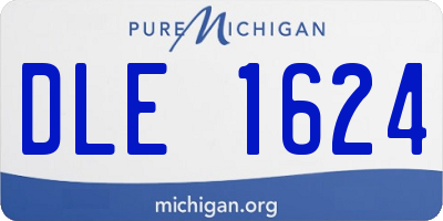 MI license plate DLE1624