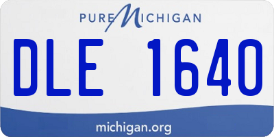 MI license plate DLE1640