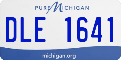 MI license plate DLE1641