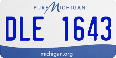 MI license plate DLE1643