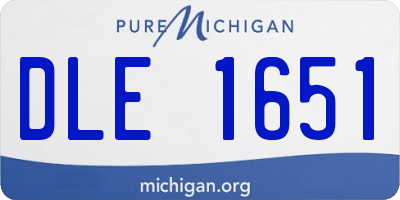 MI license plate DLE1651
