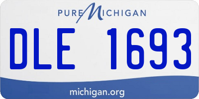 MI license plate DLE1693