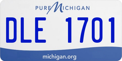 MI license plate DLE1701