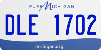 MI license plate DLE1702