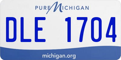 MI license plate DLE1704