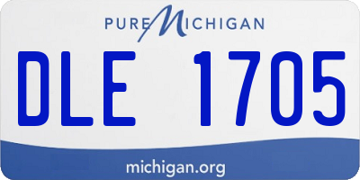 MI license plate DLE1705