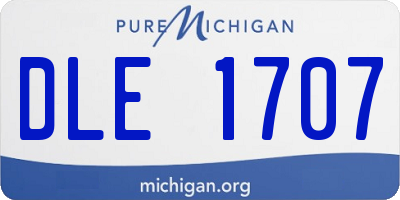 MI license plate DLE1707