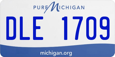 MI license plate DLE1709