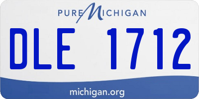 MI license plate DLE1712
