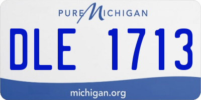 MI license plate DLE1713