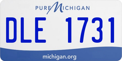 MI license plate DLE1731
