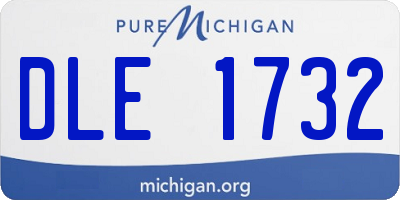 MI license plate DLE1732