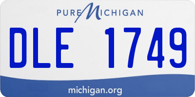 MI license plate DLE1749