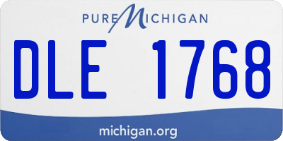 MI license plate DLE1768