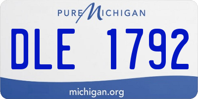 MI license plate DLE1792