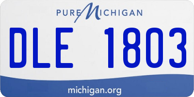 MI license plate DLE1803