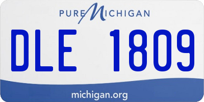 MI license plate DLE1809