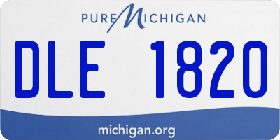 MI license plate DLE1820