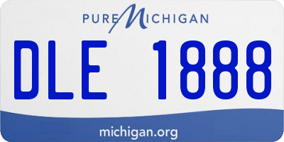 MI license plate DLE1888