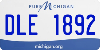 MI license plate DLE1892