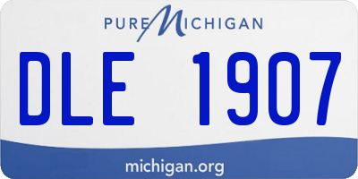 MI license plate DLE1907