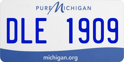 MI license plate DLE1909