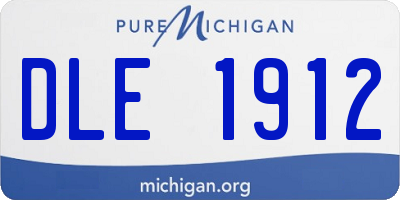 MI license plate DLE1912