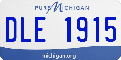 MI license plate DLE1915
