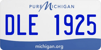 MI license plate DLE1925