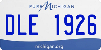 MI license plate DLE1926