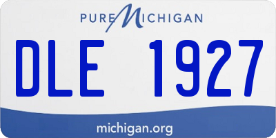 MI license plate DLE1927