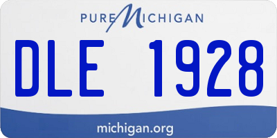 MI license plate DLE1928
