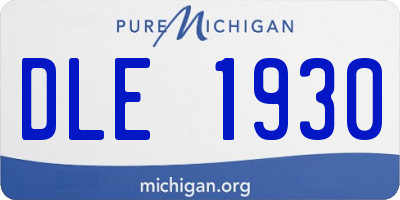 MI license plate DLE1930