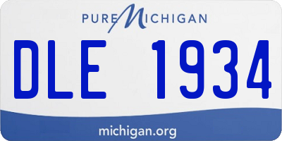 MI license plate DLE1934
