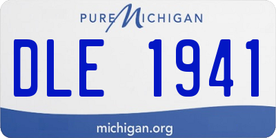 MI license plate DLE1941