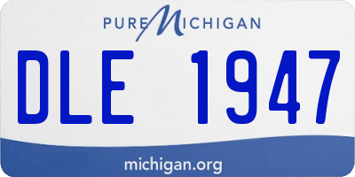 MI license plate DLE1947