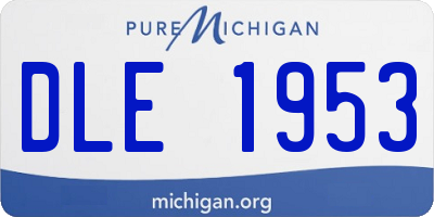 MI license plate DLE1953