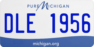 MI license plate DLE1956
