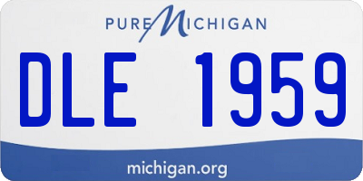 MI license plate DLE1959