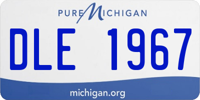 MI license plate DLE1967