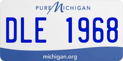 MI license plate DLE1968