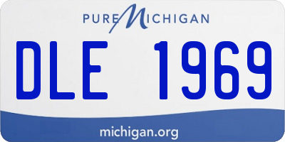 MI license plate DLE1969